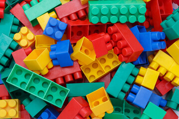 Details of a colorful children's constructor, an educational game for preschoolers.