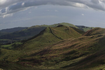 Green hills with fish eye affect