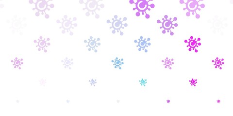 Light Pink, Blue vector backdrop with virus symbols.