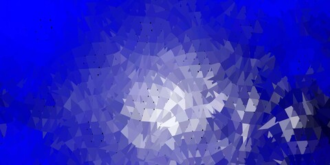 Dark blue vector abstract triangle backdrop.