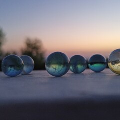 blue glass sphere