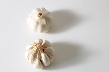 白バックのニンニク