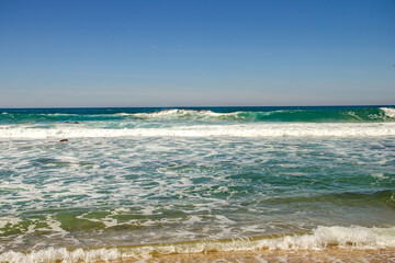 Pacific Ocean view with wave, California