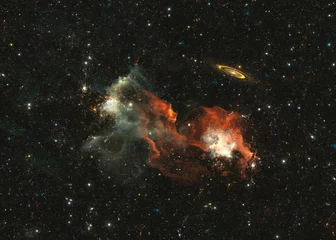Interstellare Wolke aus Staub und Gas. Extrem tiefes Feld. Nebel und Sterne im Weltraum © Peter Jurik