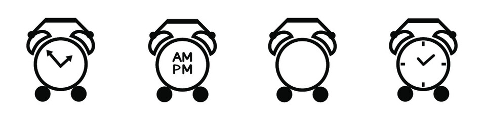 alarm clock icon. line style - stock vector