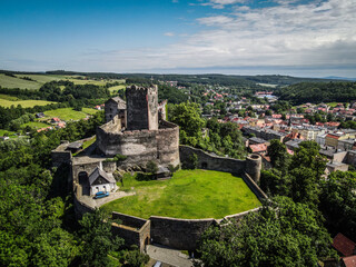 Bolków Castle in Poland from the drone © Jakub
