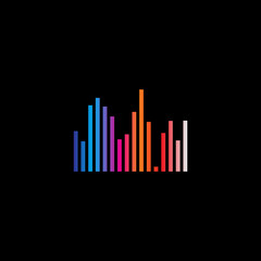 Music wave logo design template