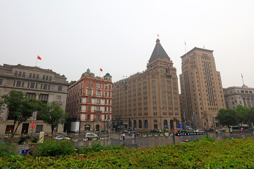 Fototapeta premium Shanghai Bund Architectural Scenery, Shanghai City, China