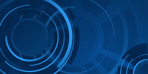 Abstract Blue Background minimal geometric background. Dynamic blue shapes composition with orange lines. Abstract background modern hipster futuristic graphic. 