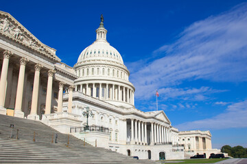 Obraz premium Capitol building of congress USA.View from the east entrance