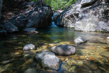 Naklejka na ściany i meble A crisp mountain stream in north eastern New Hampshire. 