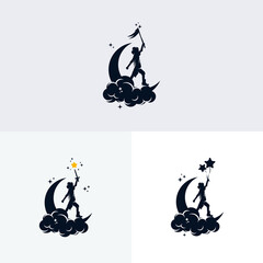 Naklejka premium Set of kids dream logo design