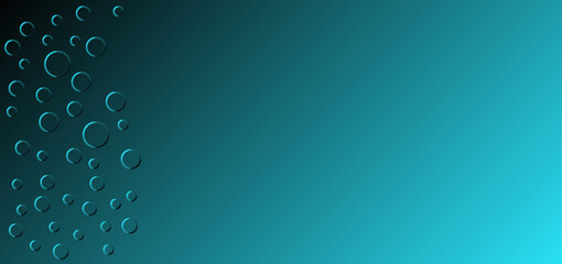 Abstract background, 3d water drops, bubbles against blank teal background, space for your text, copy © Gina Santoria