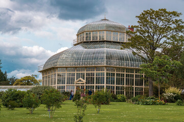 Fototapeta na wymiar Main glasshouse of The National Botanic Gardens in Dublin, Ireland.