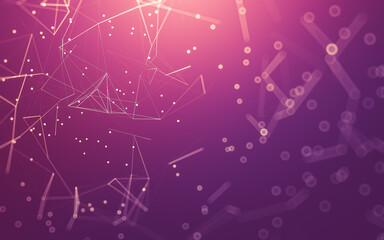 Abstract background. Molecules technology with polygonal shapes, connecting dots and lines. Connection structure. Big data visualization.