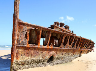 Maheno Shipwreck on Fraser Island, Queensland, Australia