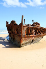 Maheno Shipwreck on Fraser Island, Queensland, Australia