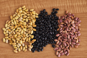 Mexican pot beans overview wooden table