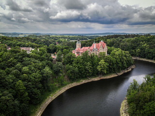 Fototapeta na wymiar Czocha Castle in Poland from the air