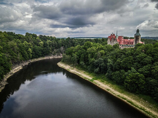 Fototapeta na wymiar Czocha Castle in Poland from the air