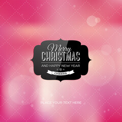 vintage vector christmas card with bokeh background