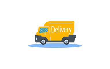 Fast delivery truck, vector illustration.