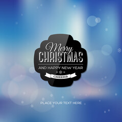 vintage vector christmas card with bokeh background