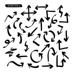 Hand drawn arrow set vector