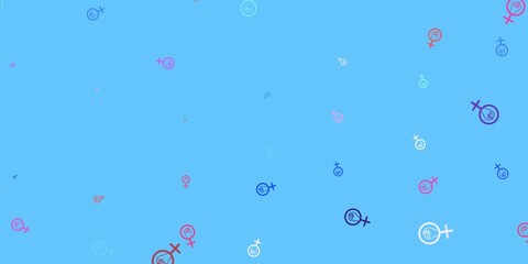 Light Multicolor vector template with businesswoman signs.