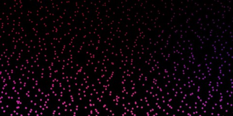 Dark Purple, Pink vector template with neon stars. Shining colorful illustration with small and big stars. Theme for cell phones.