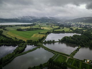 Fototapeta na wymiar Jelenia Góry in Poland from the air