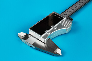 Modern digital vernier caliper close-up. Accurate measurement of various sizes