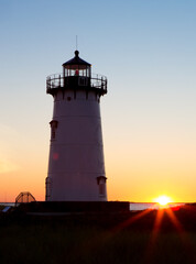 Edgartown lighthouse in Martha's Vineyard, at sunrise