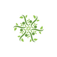 Healthy Life people leaf  Logo vector icon concept