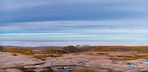 Landscape view of clouds in high mountains