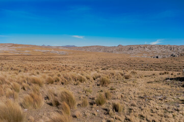 Mountain landscape with blue sky