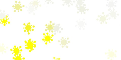 Light yellow vector pattern with coronavirus elements.