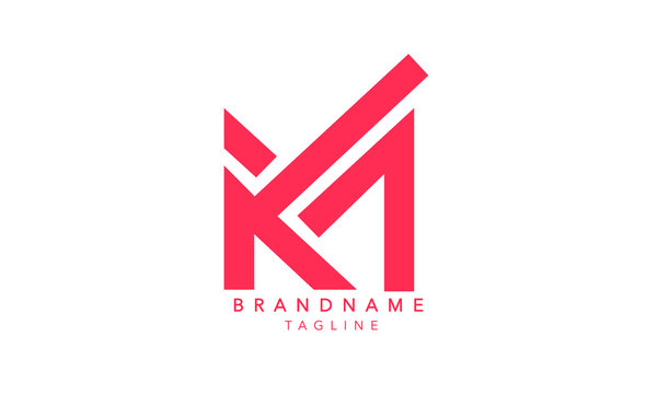 Logo initial de K&M. Logo doré : image vectorielle de stock (libre