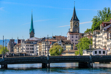Naklejka premium view of the old town of zurich