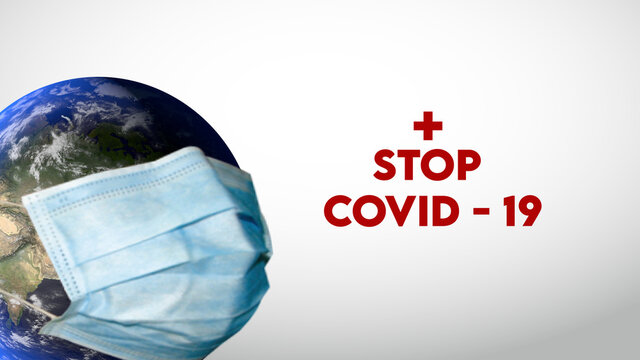 earth wearing a protective medical mask. concept of healthcare against Corona virus pandemic. Protection against global coronavirus infection concept.