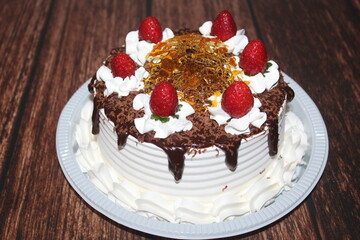 Chocolate Cake With Strawberry