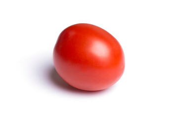 one single tomato on isolated white background