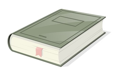 Isometric view book with bookmark