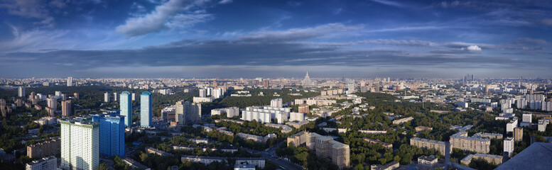 Fototapeta na wymiar North-West districts of Moscow: Strogino, Tushino and Schukino. 