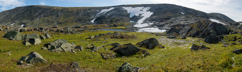 Naklejka premium Amazing mountain landscape with colorful cloudless sky. Travel and hiking concept. Mountain landscape beauty world.