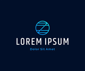 Geometric letter Z with circle shape logo design vector
