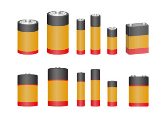 Vector illustrations of battery icon set.