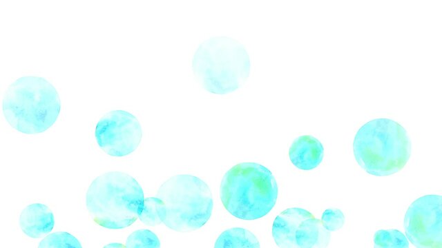 floating watercolor blue bubbles for background