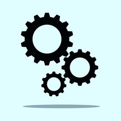  Gear icon vector.Cog sign.Settings icon with additional gears icon.vector illustration