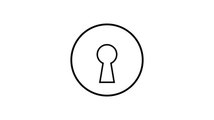 Keyhole icon with shadow, hole isolated on a white background	
